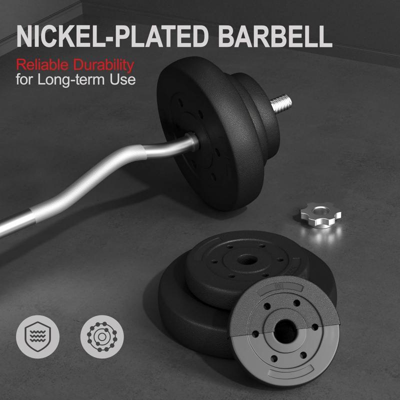 Barbell Set - Curl Bar & Weigh - đánh giá và giá Barbell Curl Bar