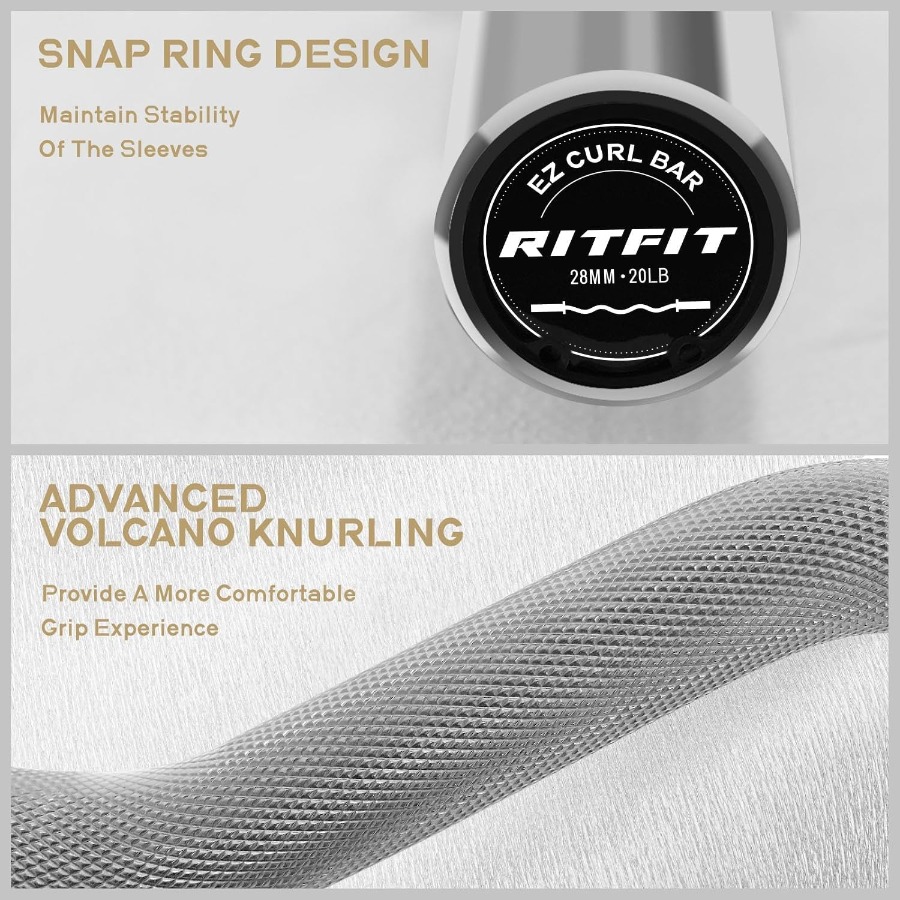 2 Inch EZ Curl Bar with 155LB  - đánh giá và giá Barbell Curl Bar