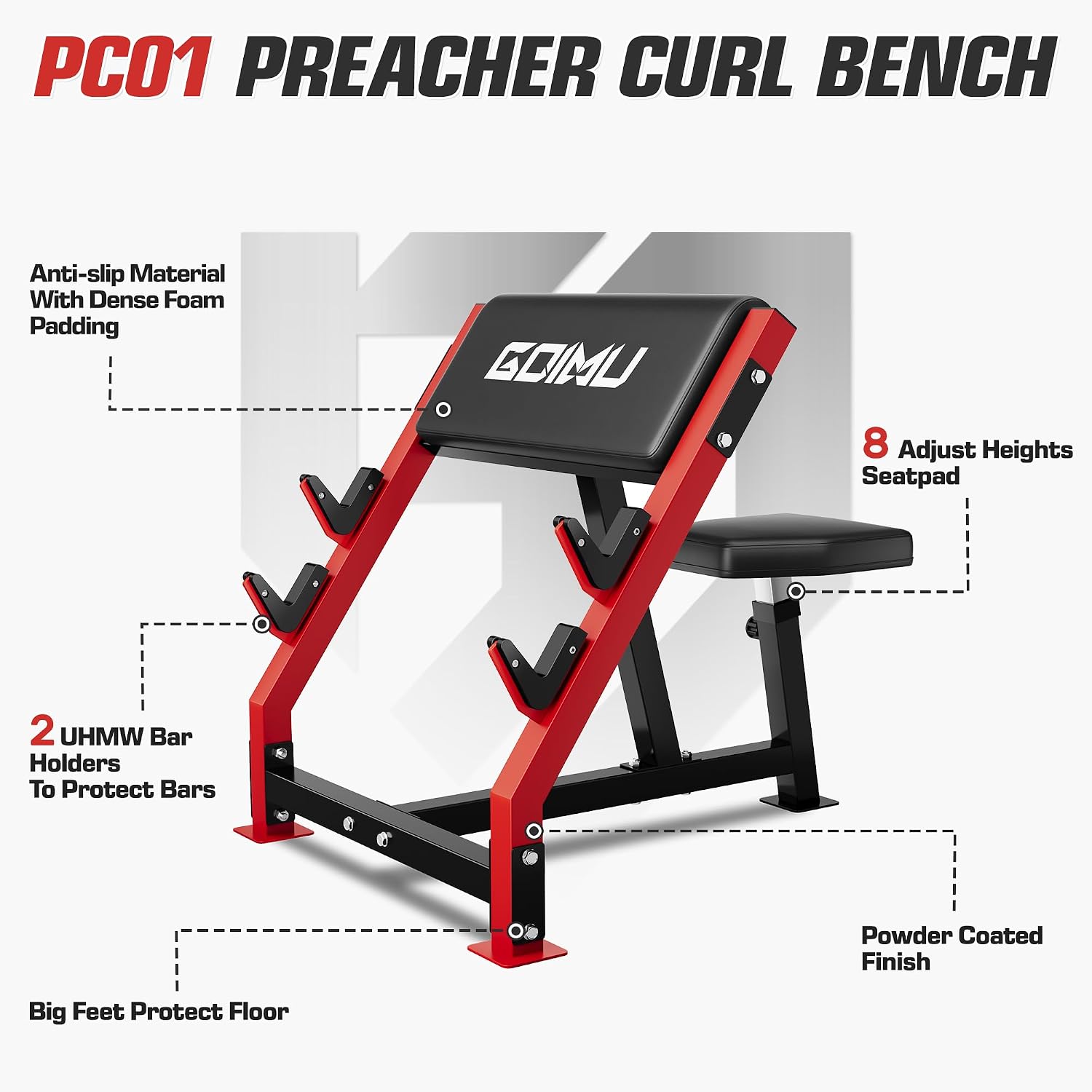 Adjustable Preacher Curl Bench - đánh giá và giá Barbell Curl Bar