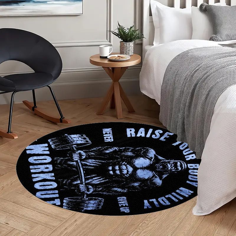 Muscle Man Workout Quote Round - đánh giá và giá Home Zone Gym