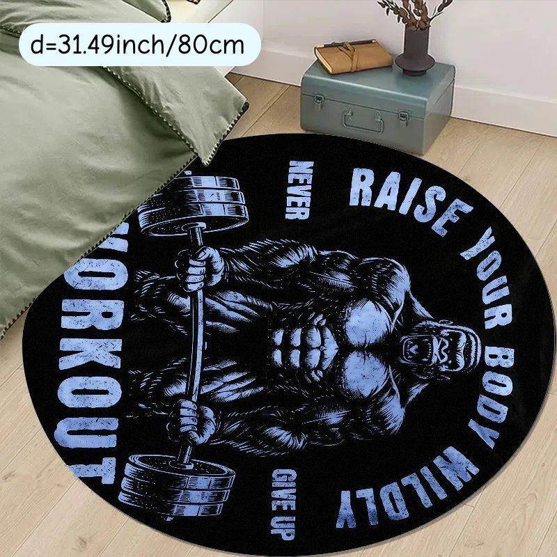 Muscle Man Workout Quote Round - đánh giá và giá Home Zone Gym