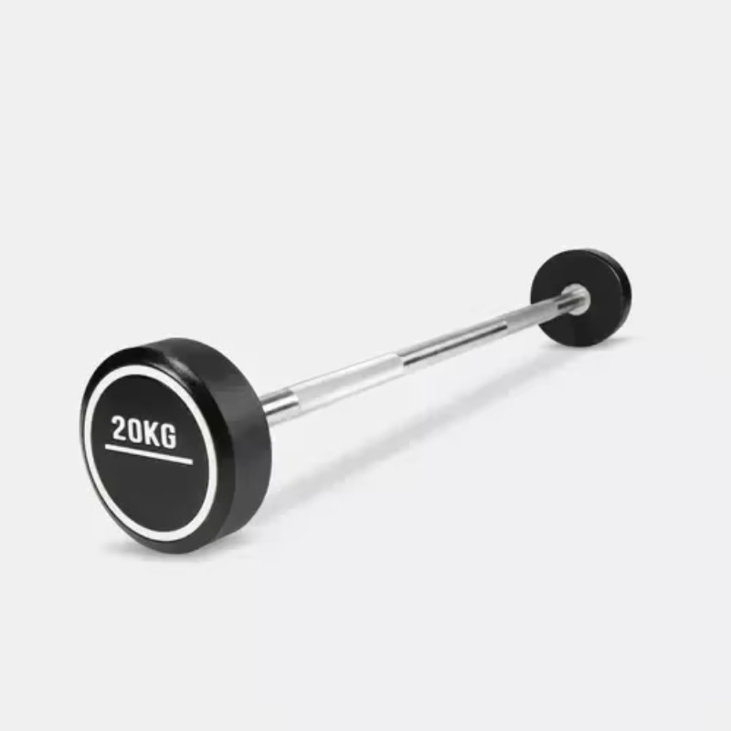 Round Rubber Coated Curl Fixed - đánh giá và giá Barbell Curl Bar