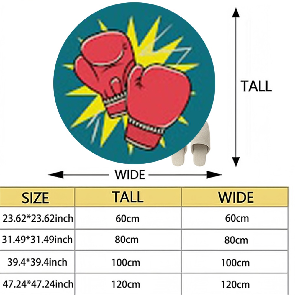 Comic Boxing Gloves Round Rug  - đánh giá và giá Home Zone Gym